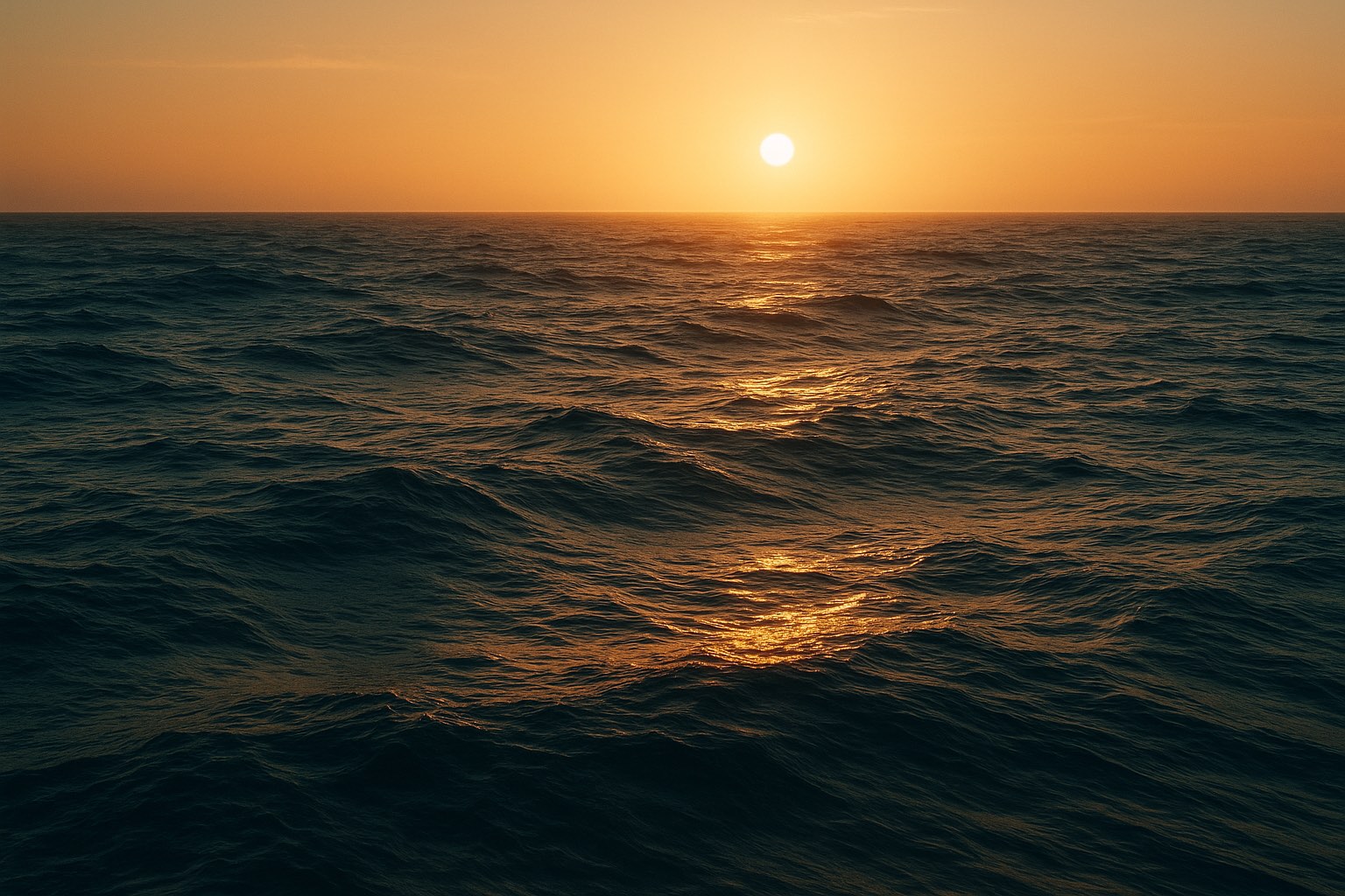 Sunlight scattering across the surface of an open equatorial ocean
